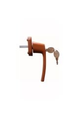 Std Anahtarlı Kilitlenebilir Alüminyum Pvc Pimapen Kolu Açık Kahverengi