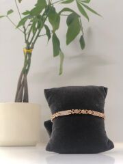 Xuping Zirkon Taşlı Rose Gold Künye Bileklik