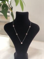 Xuping Zirkon Tek Taşlı Gümüş  Çelik Kolye