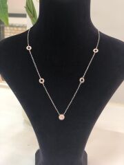Xuping Zirkon Tek Taşlı Gümüş  Çelik Kolye