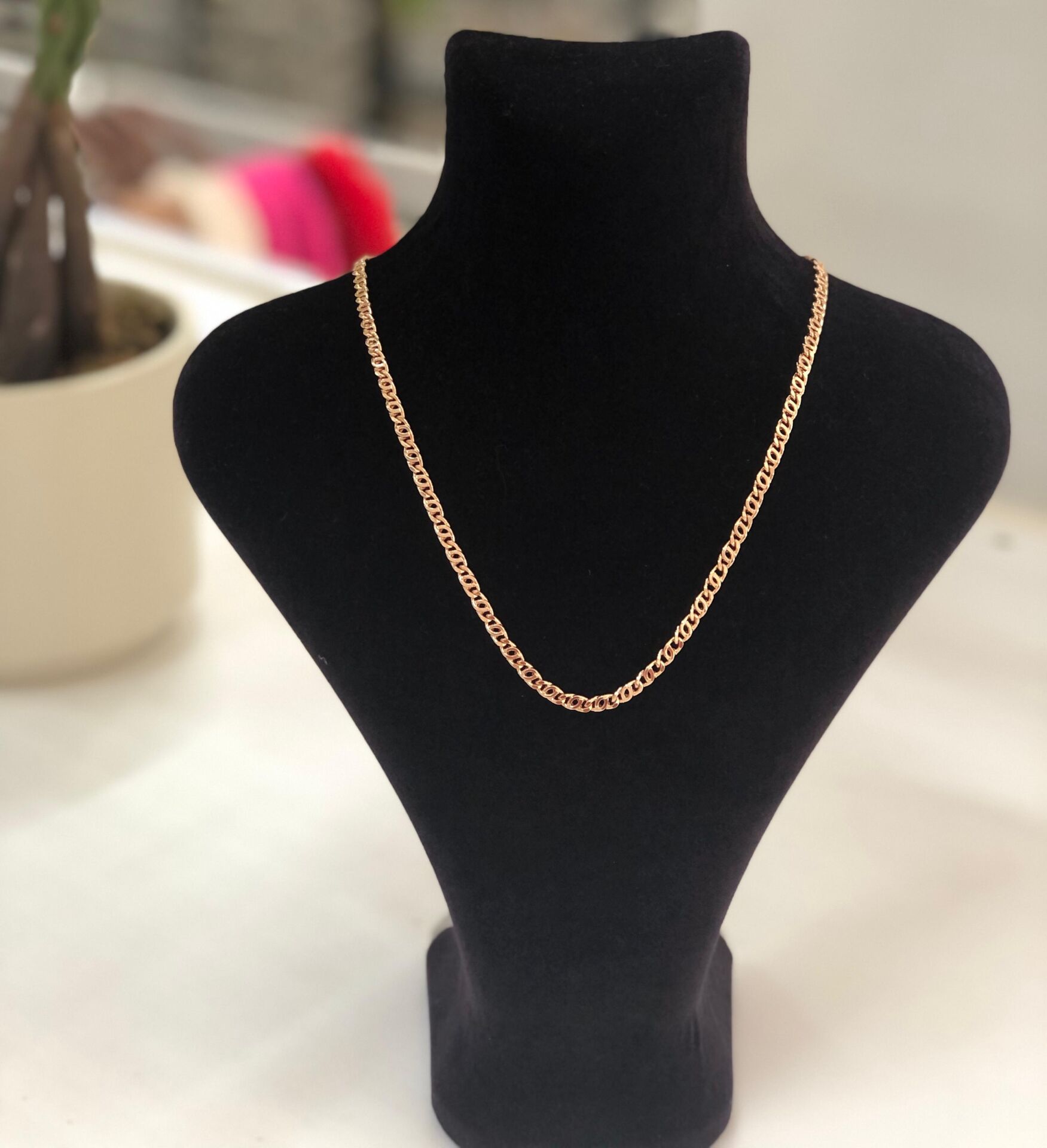 Xuping İç İçe Geçirilmiş Zincir Model Rose Gold Çelik Kolye