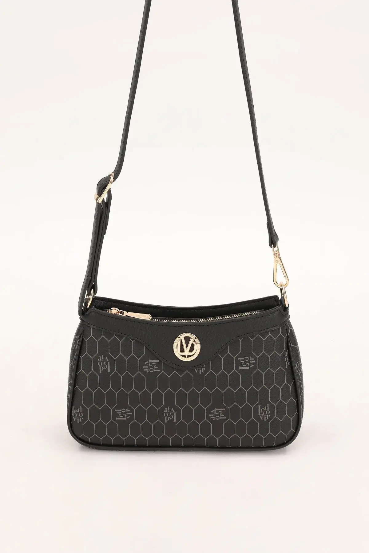 Siyah Petek Desen Omuz Çantası