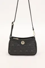 Siyah Petek Desen Omuz Çantası