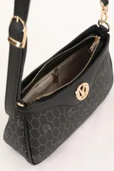 Siyah Petek Desen Omuz Çantası