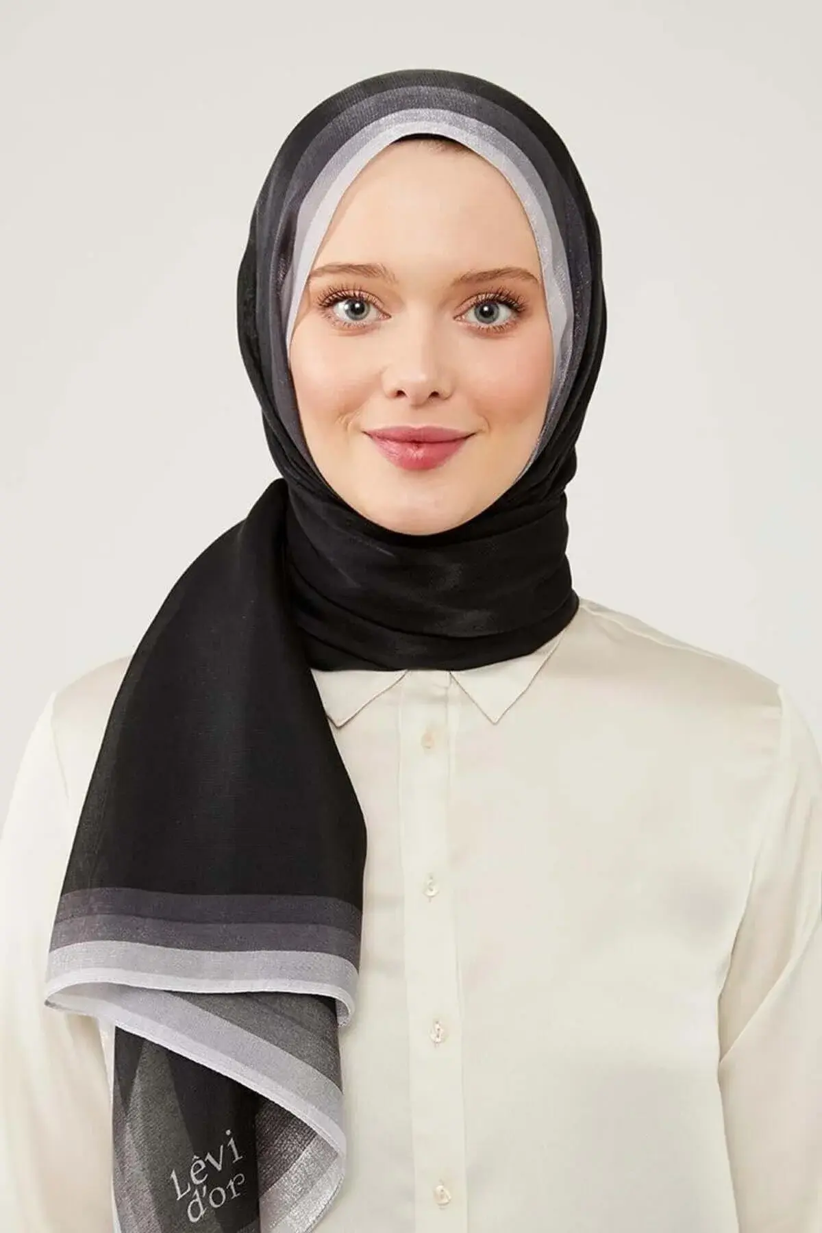 Siyah Renk Geçişli Abiye Kehribar Şal