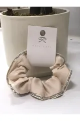 Saten Kenarları Taş İşlemeli Kadın Toka