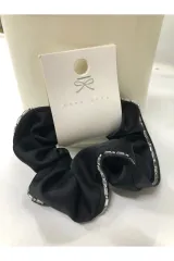 Saten Kenarları Taş İşlemeli Kadın Toka
