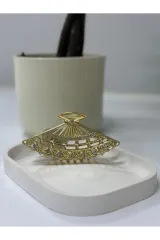 Gold Taşlı Metal Mandal Toka