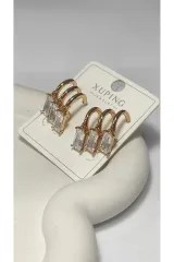 Xuping Rose Gold Zirkon Taşlı Kadın Çelik Küpe