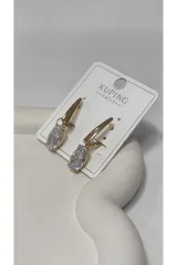 Xuping Rose Gold Zirkon Taşlı Halka Kadın Küpe