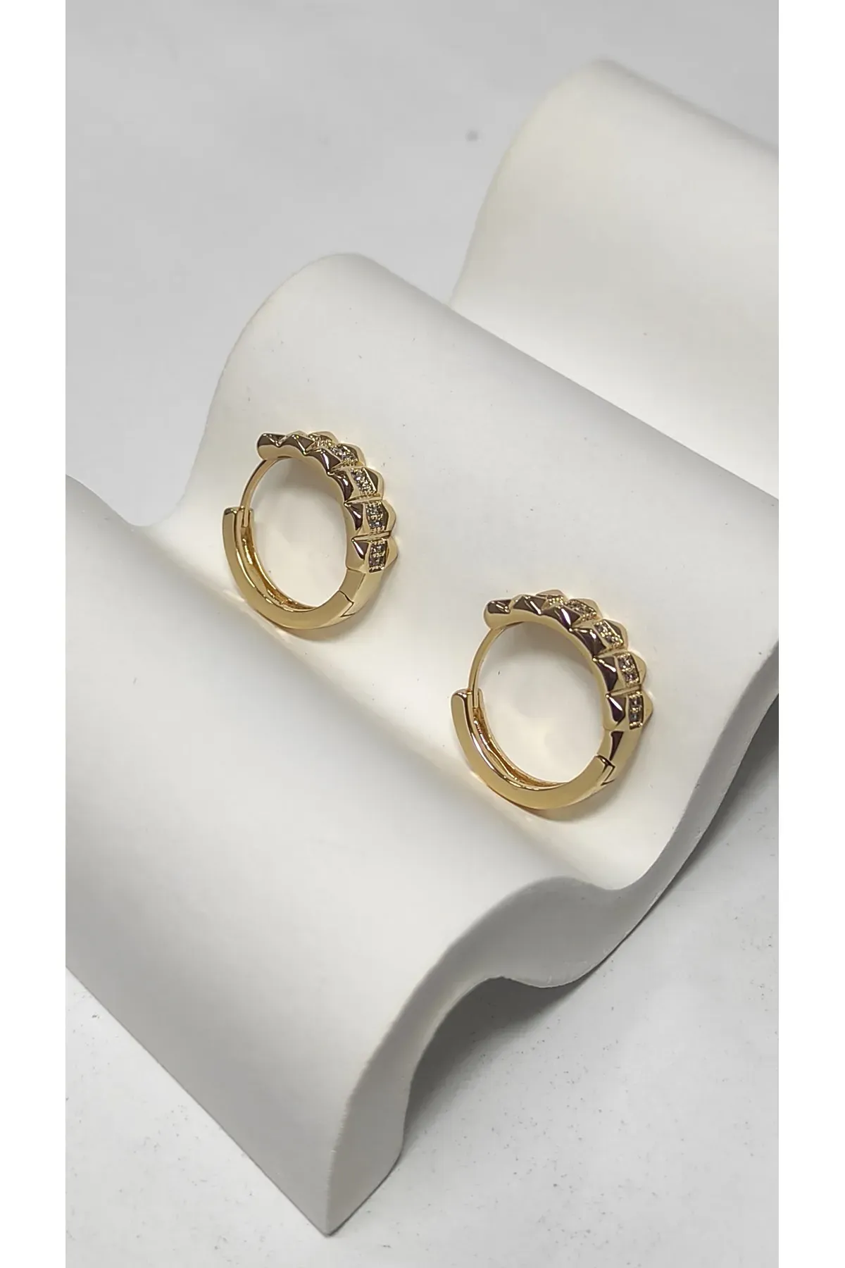 Xuping Rose Gold Zirkon Taşlı Halka Kadın Küpe