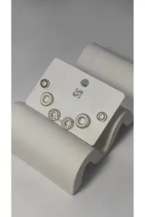 Bijuteri Gold Taşlı Çoklu Metal Kadın Küpe