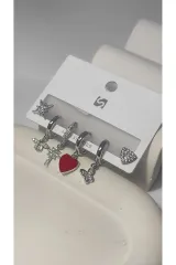 Bijuteri Gümüş Taşlı Çoklu Metal Kadın Küpe