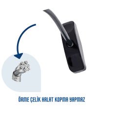 Kidmix Çelik Halatlı Pvc Kapı Pencere Emniyet Hırsız Çocuk Güvenlik Kilidi 5 Adet Koyu Kahverengi