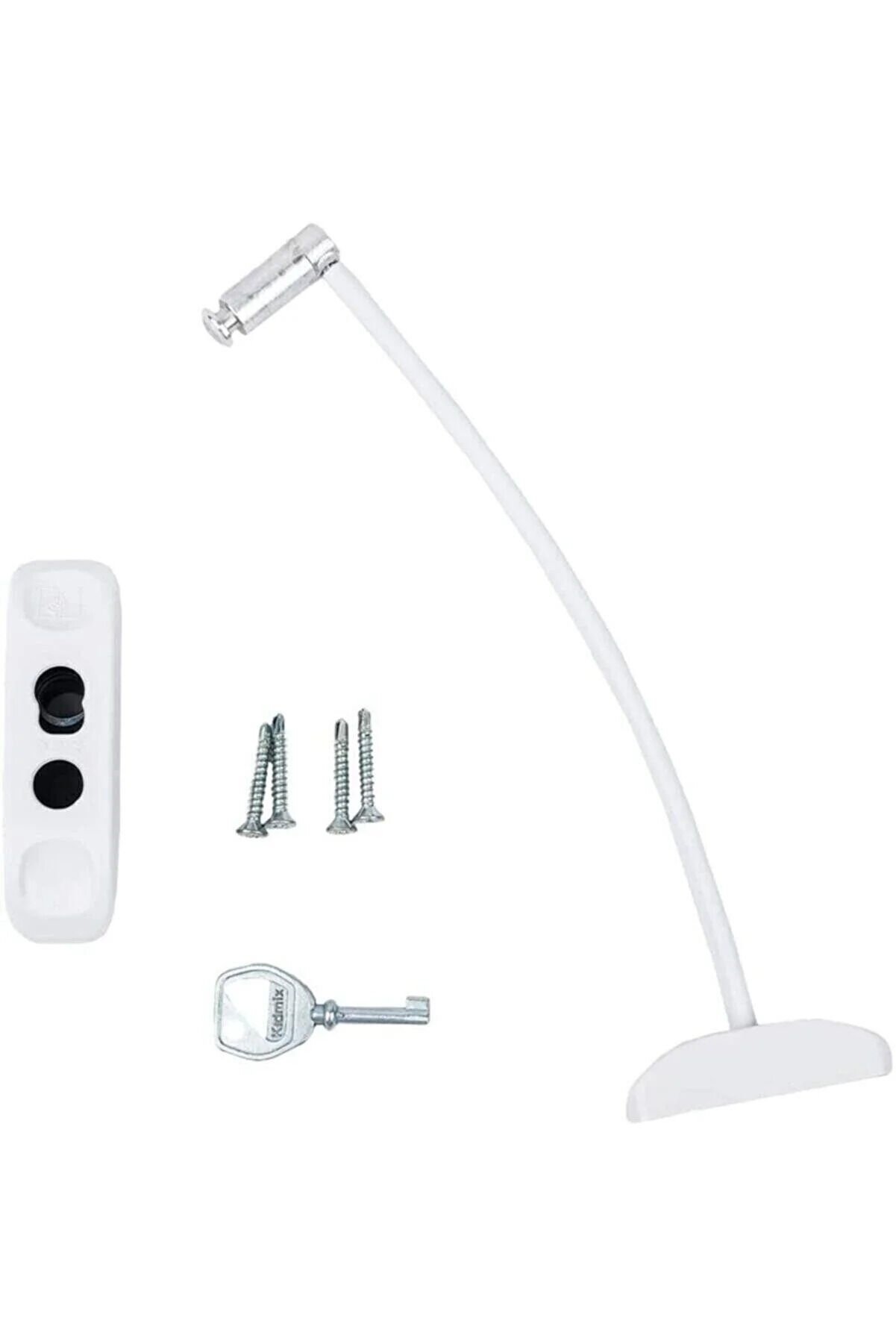 Kidmix Çelik Halatlı Pvc Kapı Pencere Emniyet Hırsız Çocuk Güvenlik Kilidi 10 Adet Beyaz