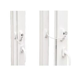 Kidmix Çelik Halatlı Pvc Kapı Pencere Emniyet Hırsız Çocuk Güvenlik Kilidi 10 Adet Beyaz