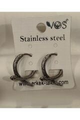 Stainless Steel Erkek Desenli ve Sallantılı Çelik Küpe
