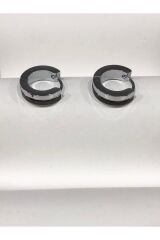 Stainless Steel Erkek Desenli ve Sallantılı Çelik Küpe