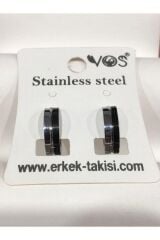 Stainless Steel Erkek Desenli ve Sallantılı Çelik Küpe