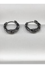 Stainless Steel Erkek Desenli ve Sallantılı Çelik Küpe
