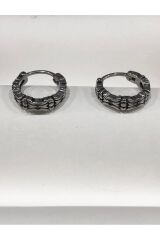 Stainless Steel Erkek Desenli ve Sallantılı Çelik Küpe
