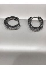 Stainless Steel Erkek Desenli ve Sallantılı Çelik Küpe