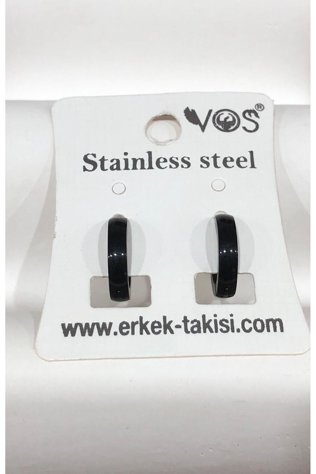 Stainless Steel Erkek Desenli ve Sallantılı Çelik Küpe