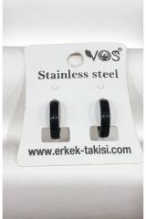 Stainless Steel Erkek Desenli ve Sallantılı Çelik Küpe