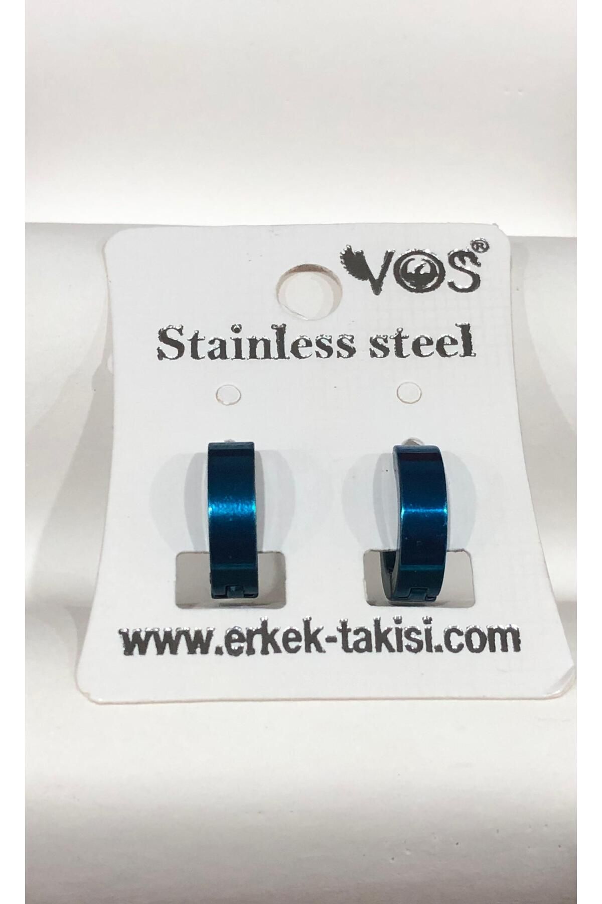 Stainless Steel Erkek Desenli ve Sallantılı Çelik Küpe