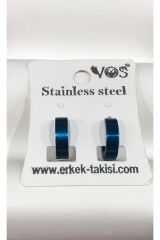 Stainless Steel Erkek Desenli ve Sallantılı Çelik Küpe