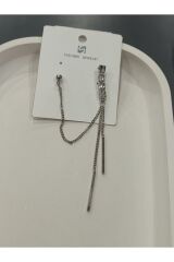 Bijuteri Gümüş - Gold Taşlı Metal Kadın Küpe Jewelry
