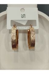 Bijuteri Gümüş - Gold Taşlı Metal Kadın Küpe Jewelry