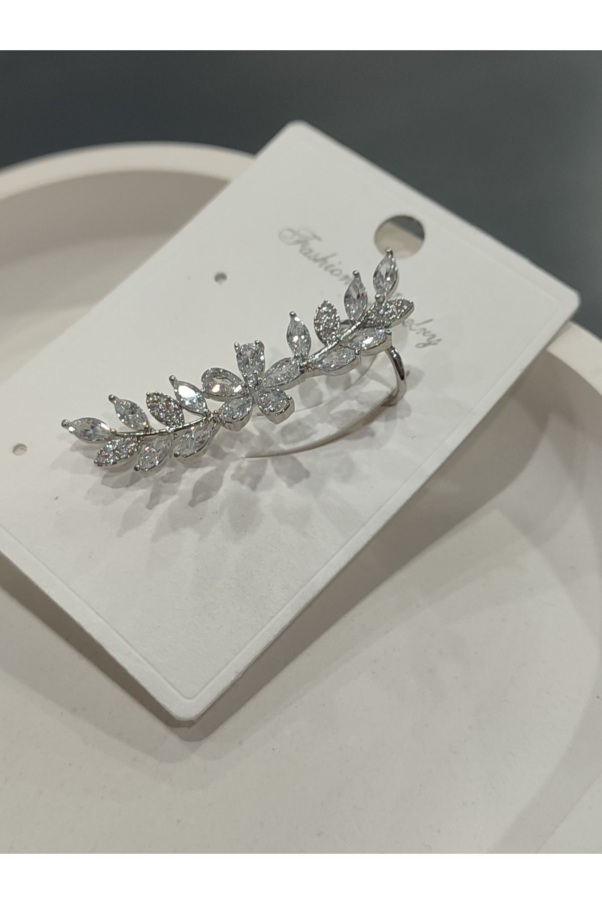 Bijuteri Gümüş - Gold Taşlı Metal Kadın Küpe Jewelry