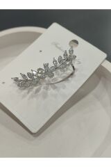 Bijuteri Gümüş - Gold Taşlı Metal Kadın Küpe Jewelry