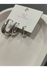 Bijuteri Gümüş Taşlı - İncili - Kalp ve Kelebek Desenli Sallantılı Çoklu Metal Kadın Küpe Jewelry