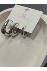 Bijuteri Gümüş Taşlı - İncili - Kalp ve Kelebek Desenli Sallantılı Çoklu Metal Kadın Küpe Jewelry