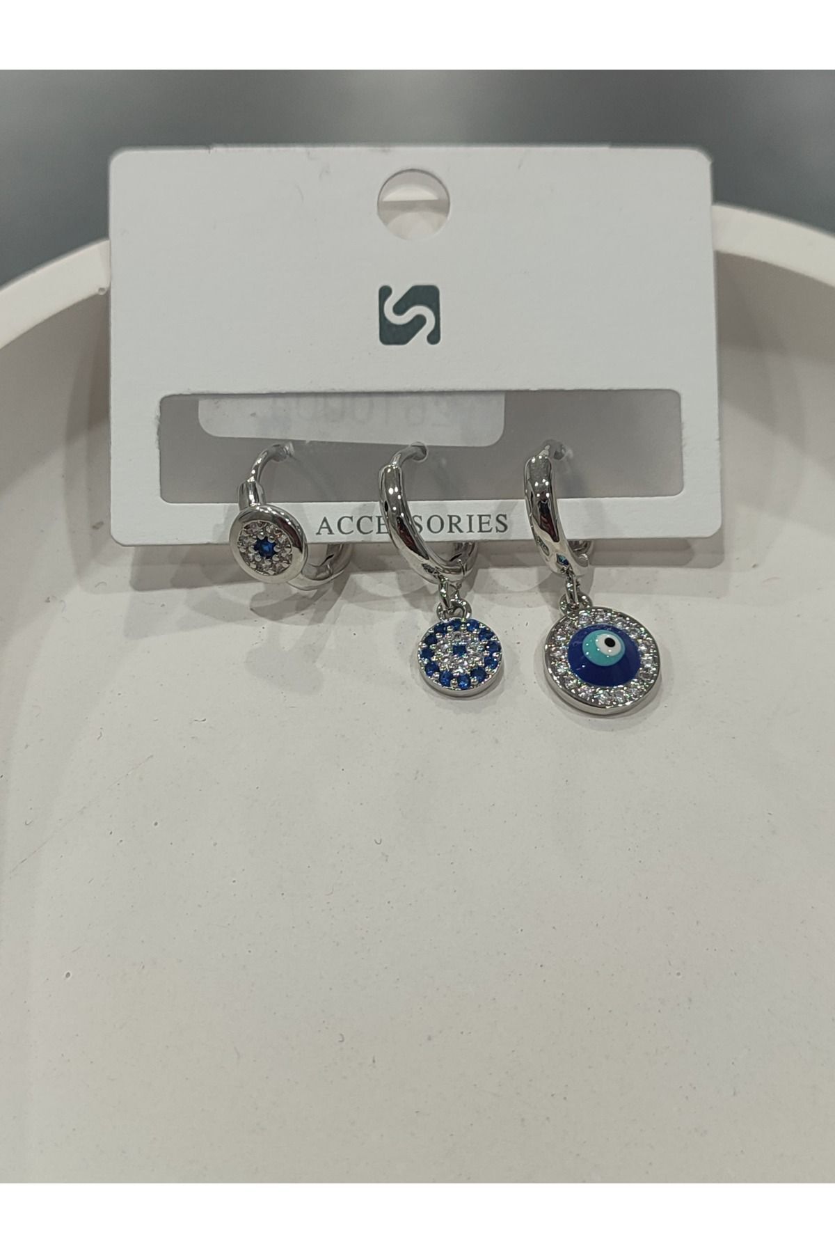 Bijuteri Gümüş Taşlı - İncili - Kalp ve Kelebek Desenli Sallantılı Çoklu Metal Kadın Küpe Jewelry