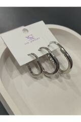 Bijuteri Gümüş Taşlı - İncili - Kalp ve Kelebek Desenli Sallantılı Çoklu Metal Kadın Küpe Jewelry