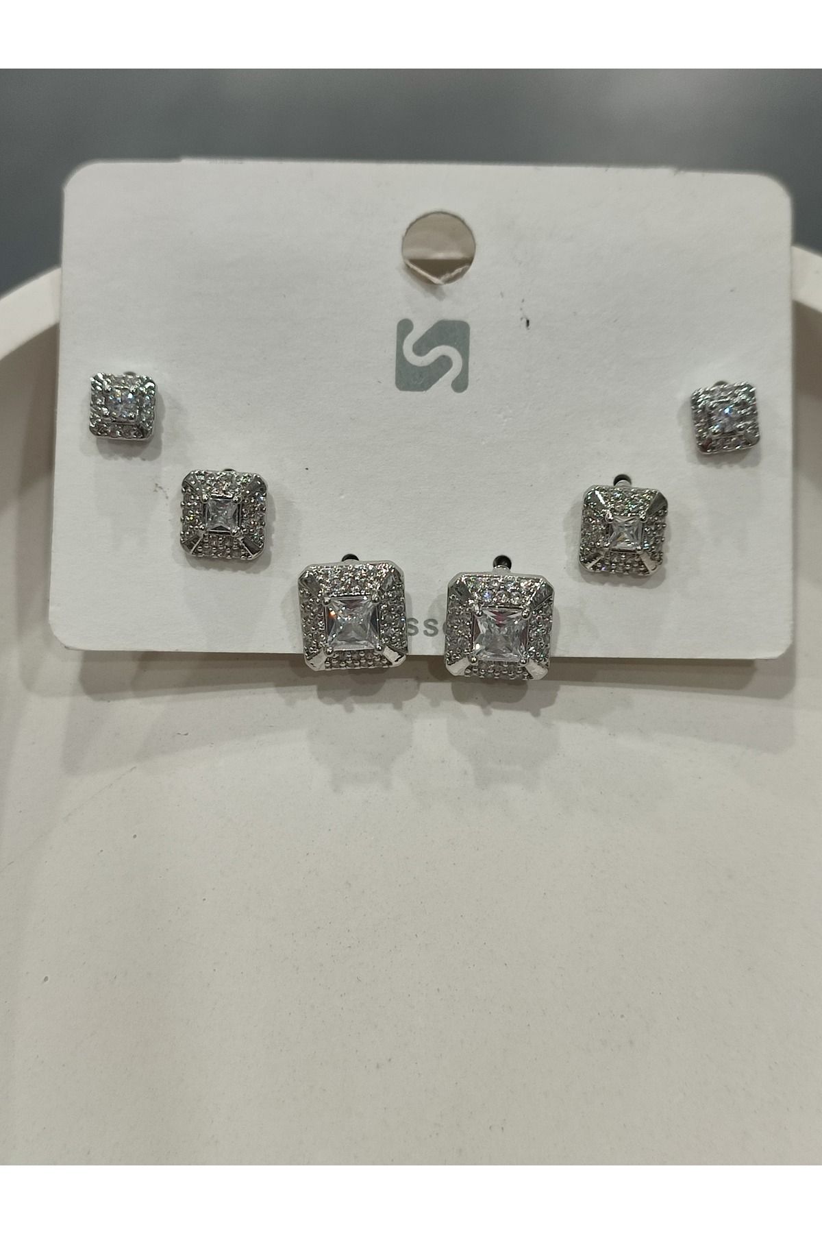 Bijuteri Gümüş Taşlı - İncili - Kalp ve Kelebek Desenli Sallantılı Çoklu Metal Kadın Küpe Jewelry