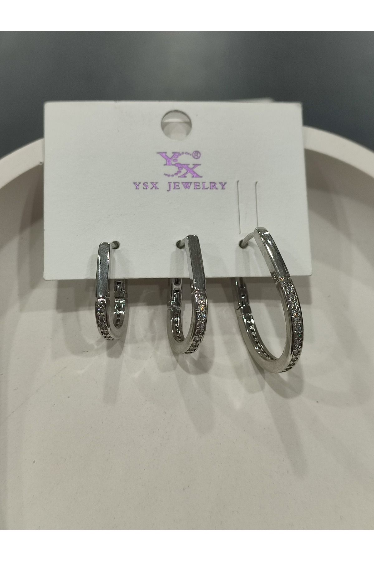 Bijuteri Gümüş Taşlı - İncili - Kalp ve Kelebek Desenli Sallantılı Çoklu Metal Kadın Küpe Jewelry