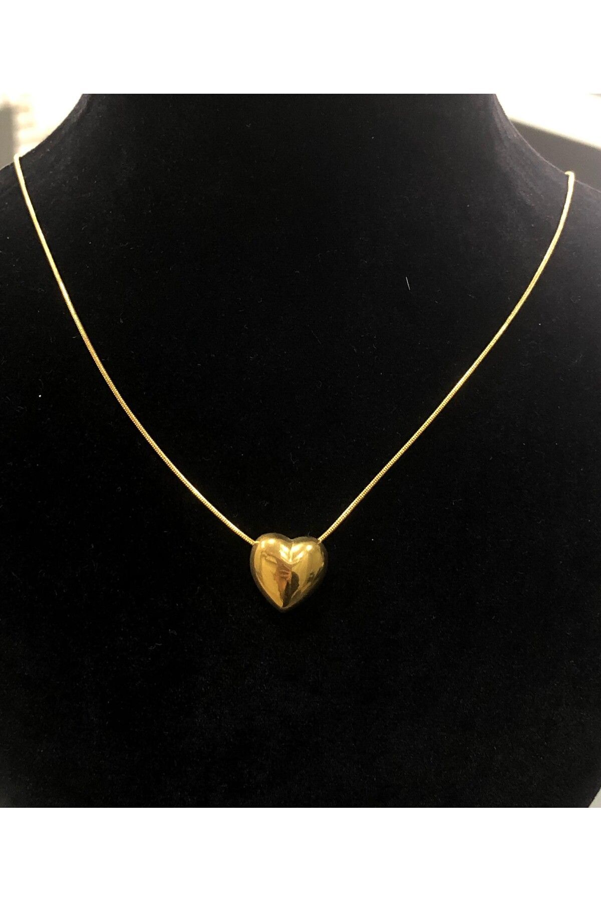 Paslanmaz Çelik Gold Taşlı İncili İşlemeli - Desenli Kadın Kolye
