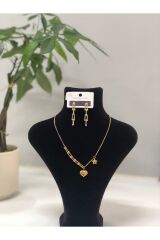 Stainless Steel Özel Gün Hediyelik Çelik Kolye Küpe  Setleri