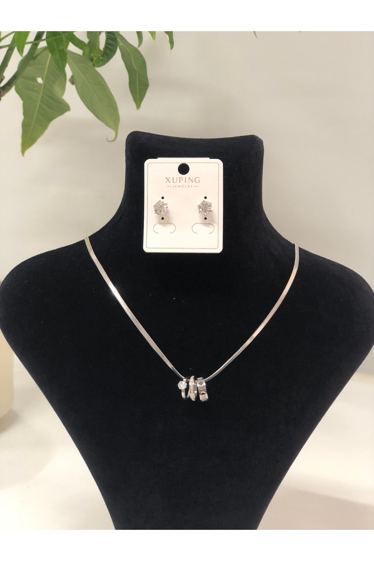 Stainless Steel Özel Gün Hediyelik Çelik Kolye Küpe  Setleri